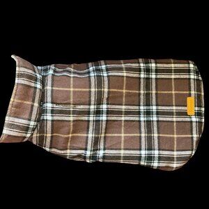 Brown Plaid Reversible Dog Coat